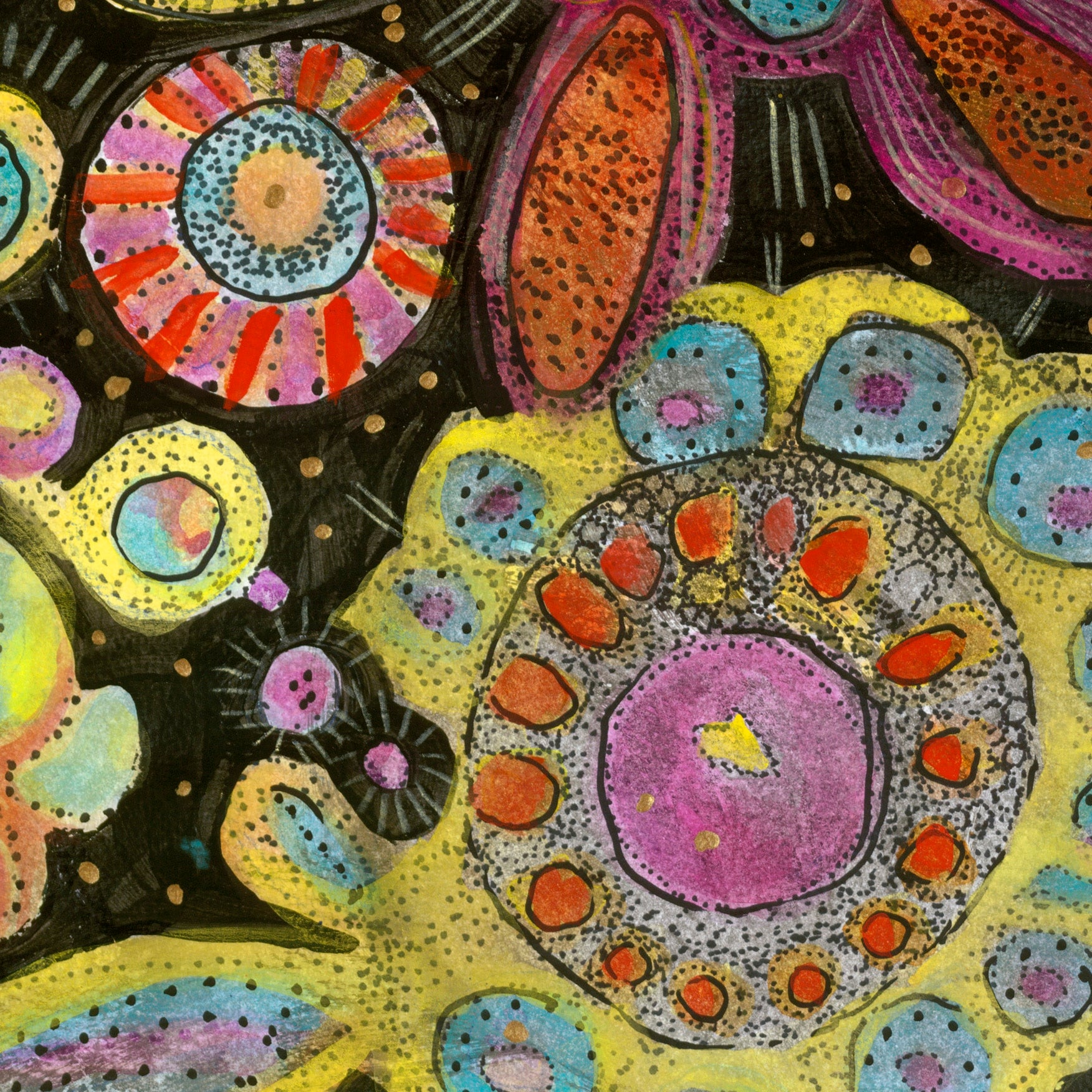 "Gratitude" 2020 | Original Painting 33 x 12 inches Watercolor, iridescent and metallic media on Moleskin Folio Paper image 5