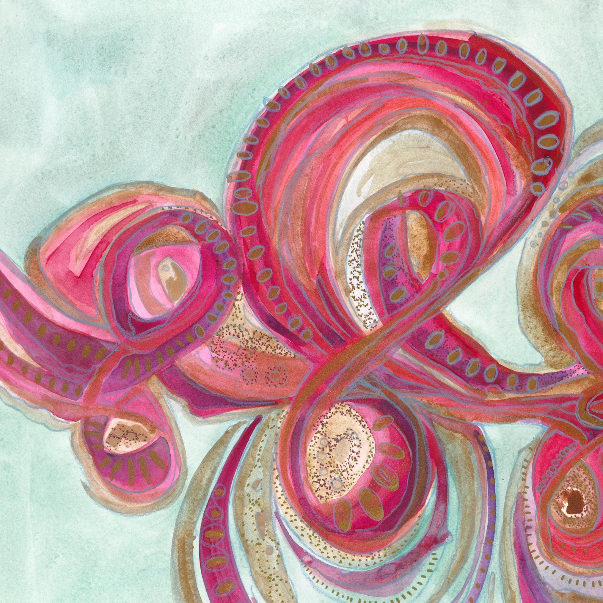 "Remembering" 2020 | Original Painting 18 x 24 inches Watercolor, Iridescent and Metallic media on smooth Arches paper, imported from France image 1