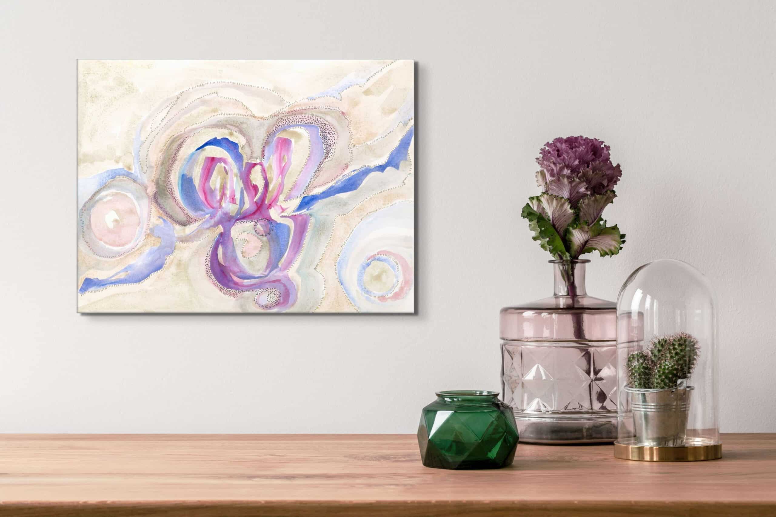 "Love's Expansion" 2020 | Original Painting 18 x 24 inches Watercolor, iridescent and metallic media on smooth Arches paperboard, imported from France. image 3