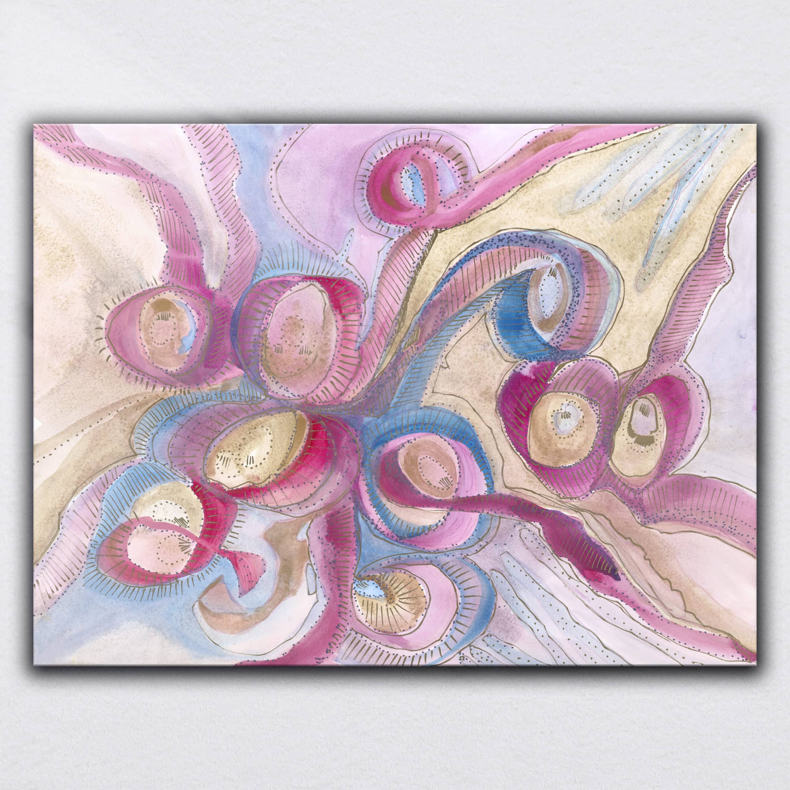 "Belief" 2020 | Original Painting 18 x 24 inches Watercolor, iridescent and metallic media on smooth Arches paperboard, imported from France. image 0