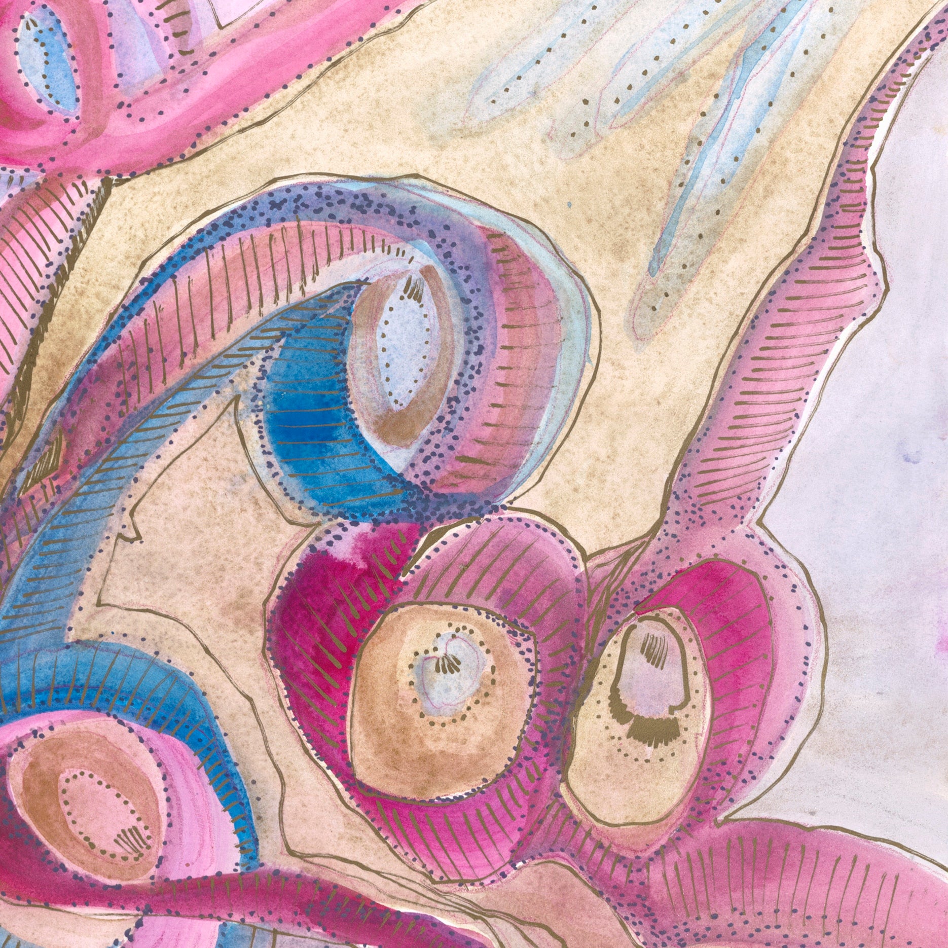 "Belief" 2020 | Original Painting 18 x 24 inches Watercolor, iridescent and metallic media on smooth Arches paperboard, imported from France. image 2