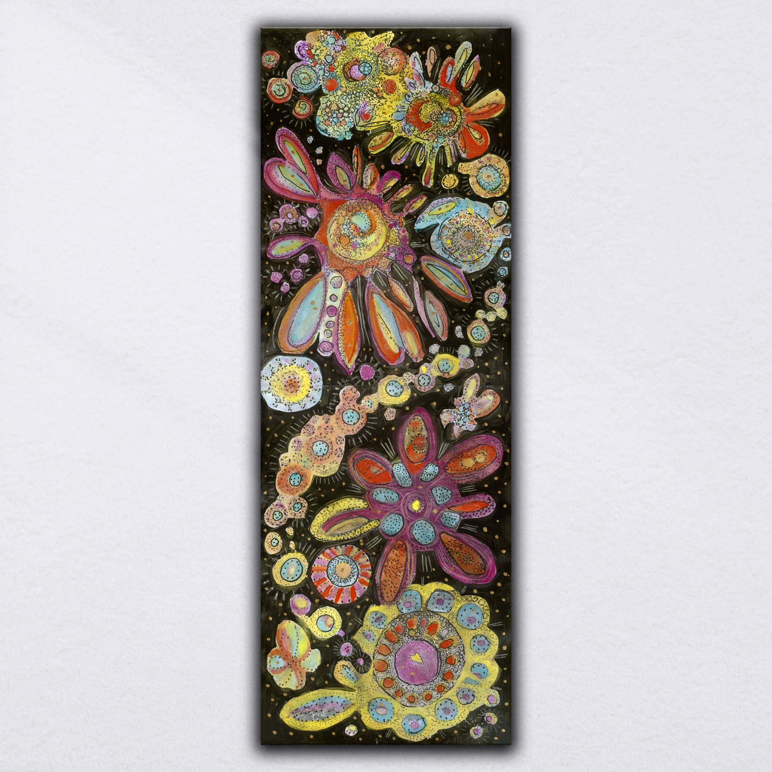 "Gratitude" 2020 | Original Painting 33 x 12 inches Watercolor, iridescent and metallic media on Moleskin Folio Paper image 0