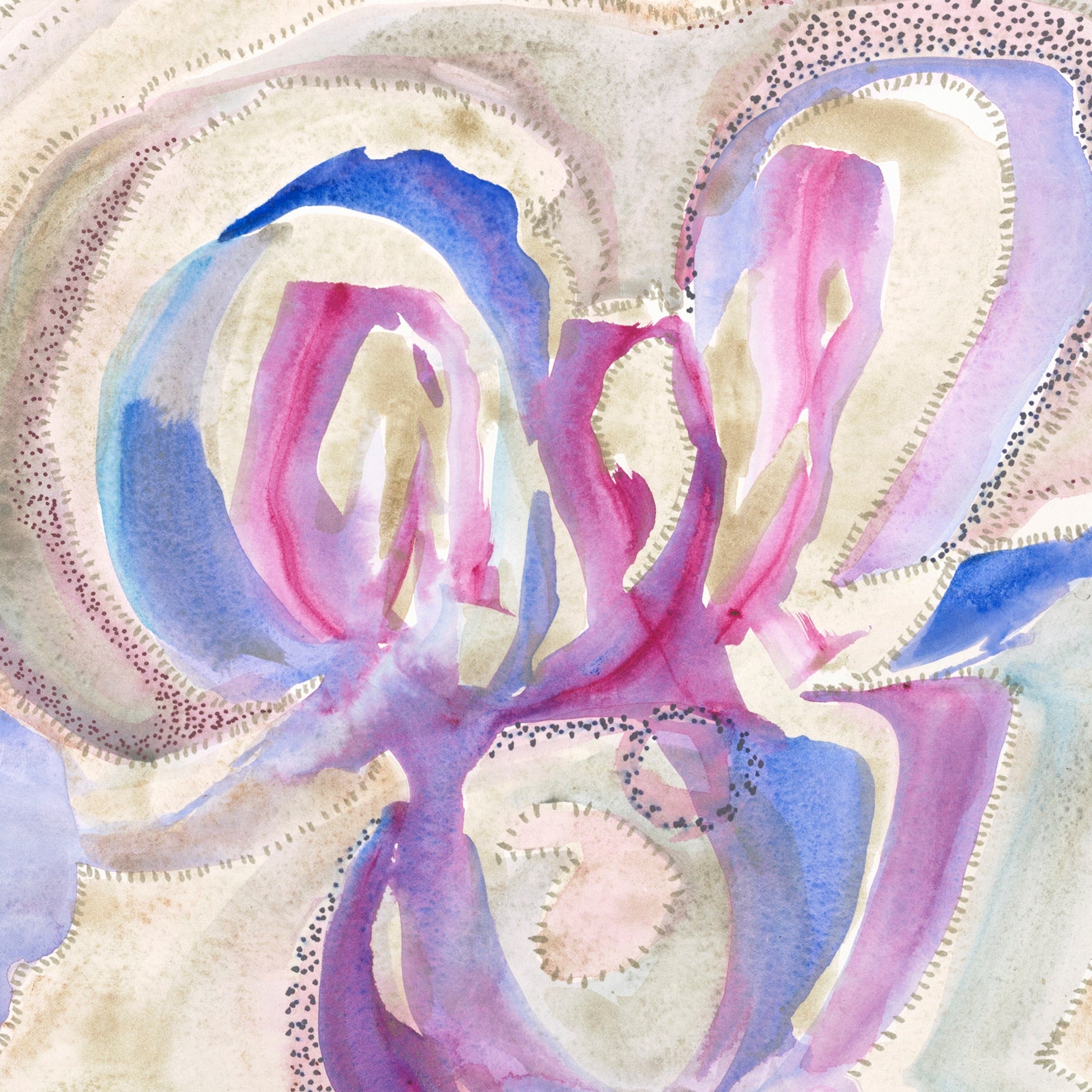 "Love's Expansion" 2020 | Original Painting 18 x 24 inches Watercolor, iridescent and metallic media on smooth Arches paperboard, imported from France. image 4