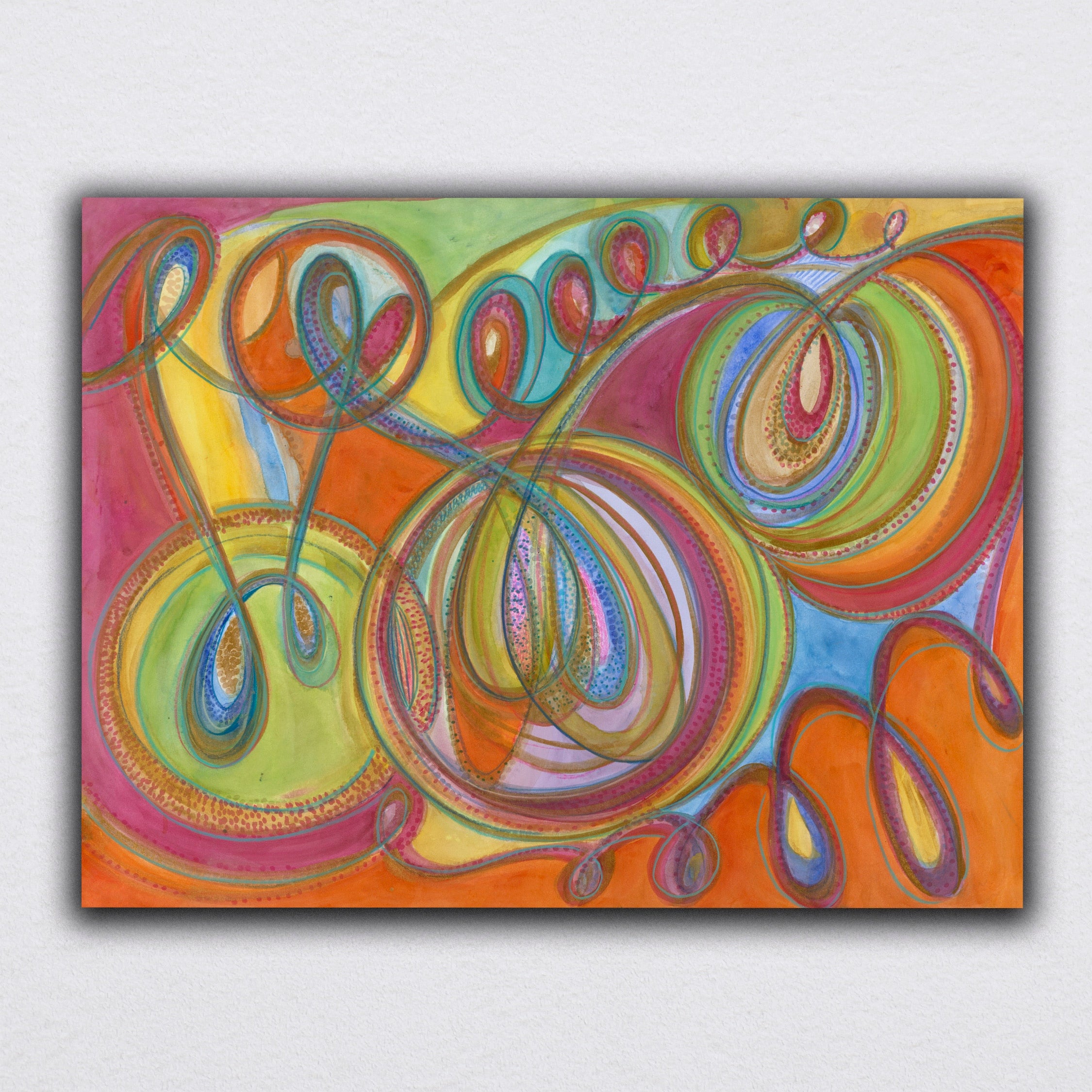 "Oneness" 2020 | Original Painting 18 x 24 inches Watercolor, iridescent and metallic media on smooth Arches paperboard, imported from France. image 0