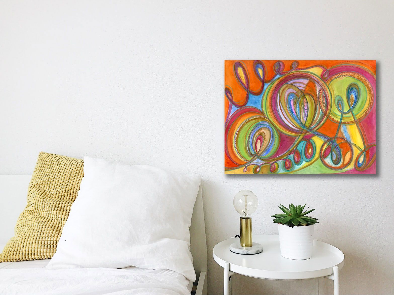 "Oneness" 2020 | Original Painting 18 x 24 inches Watercolor, iridescent and metallic media on smooth Arches paperboard, imported from France. image 5