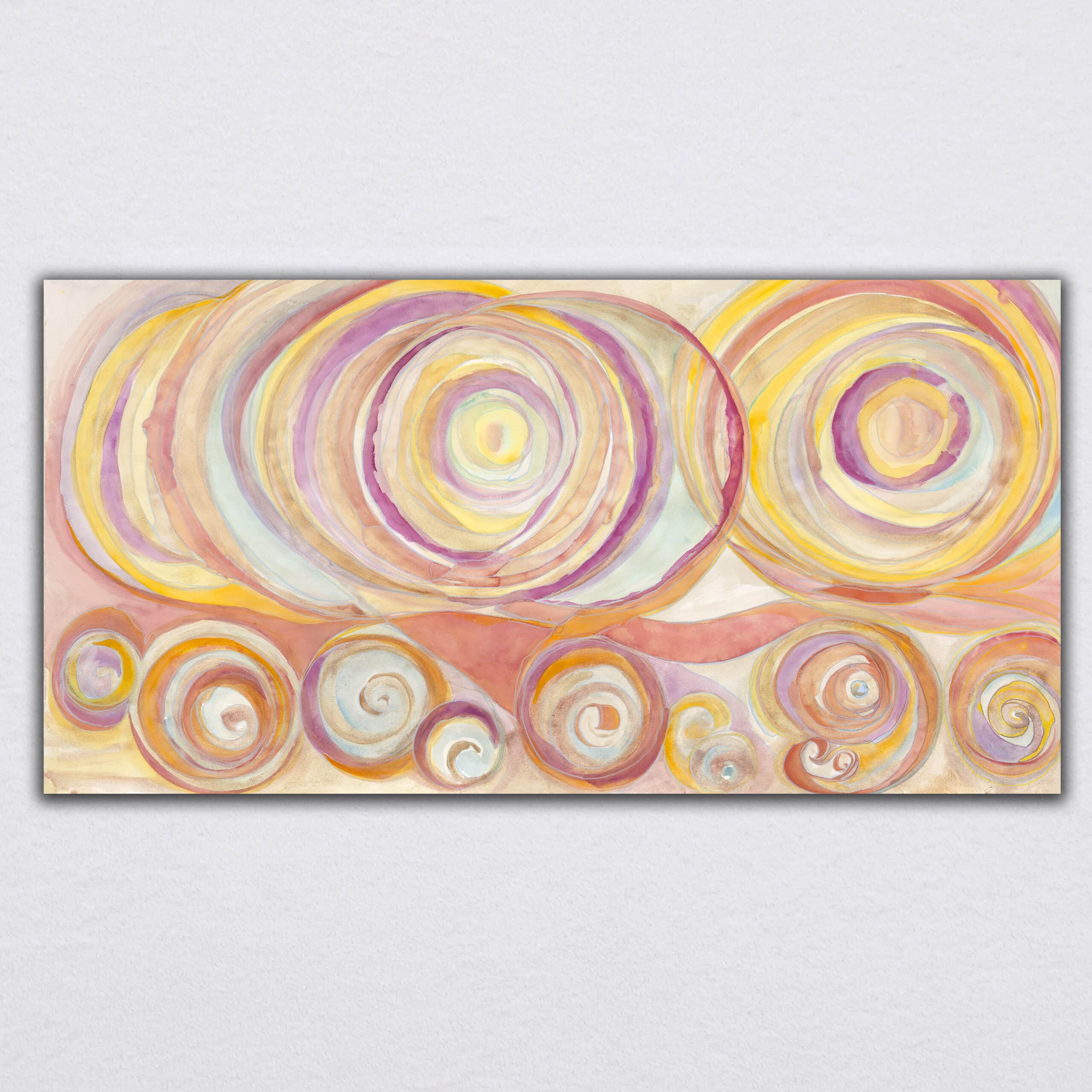 "Wrapped in You" 2020 | Original Painting 30 x 60 inches watercolor, iridescent and metallic media, colored pencil on Arches Rough Paper image 0