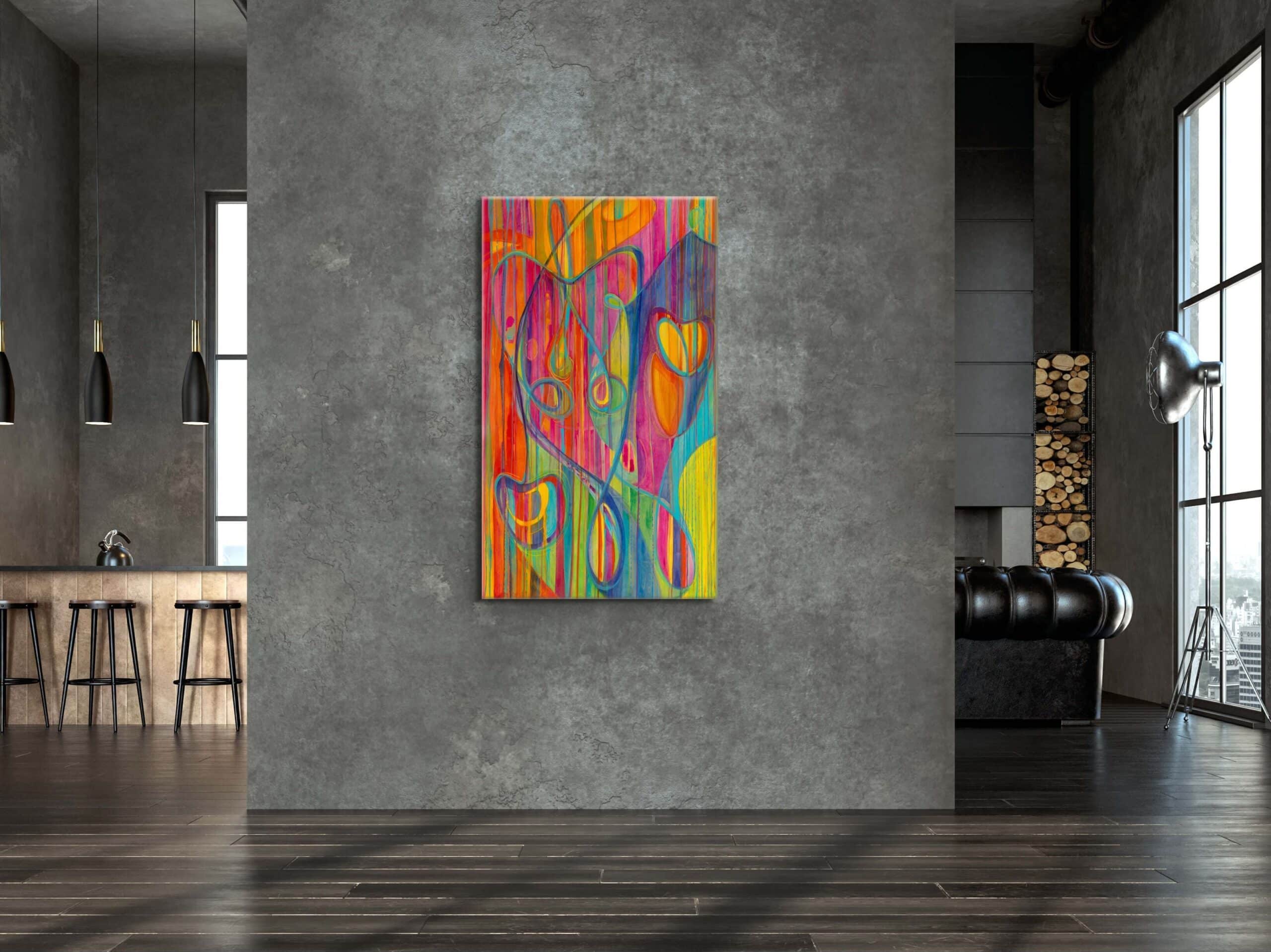 "Cut to the Light" 2021  |  Original Painting 60 x 36 inches Fluid Acrylic, Watercolor, Colored Pencil on Birchwood Panel image 3
