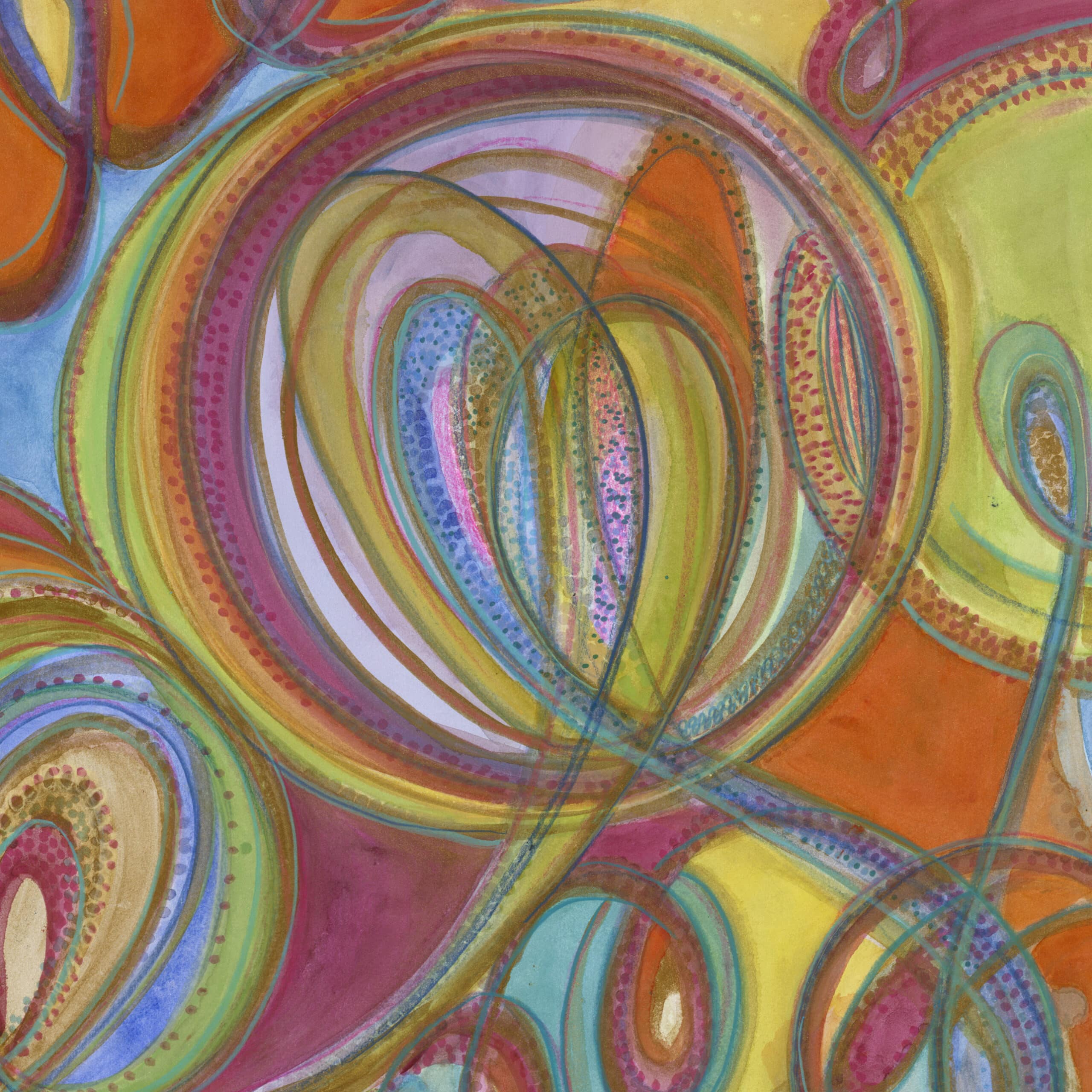 "Oneness" 2020  |  Original Painting 18 x 24 inches Watercolor, iridescent and metallic media on smooth Arches paperboard, imported from France. image 4