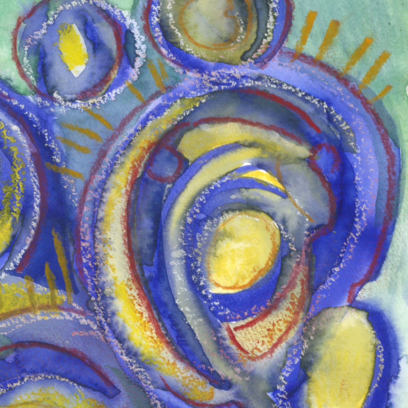 "Rolling Water" 2020  |  Original Painting 18 x 6 Watercolor on Rough Arches Paper image 3