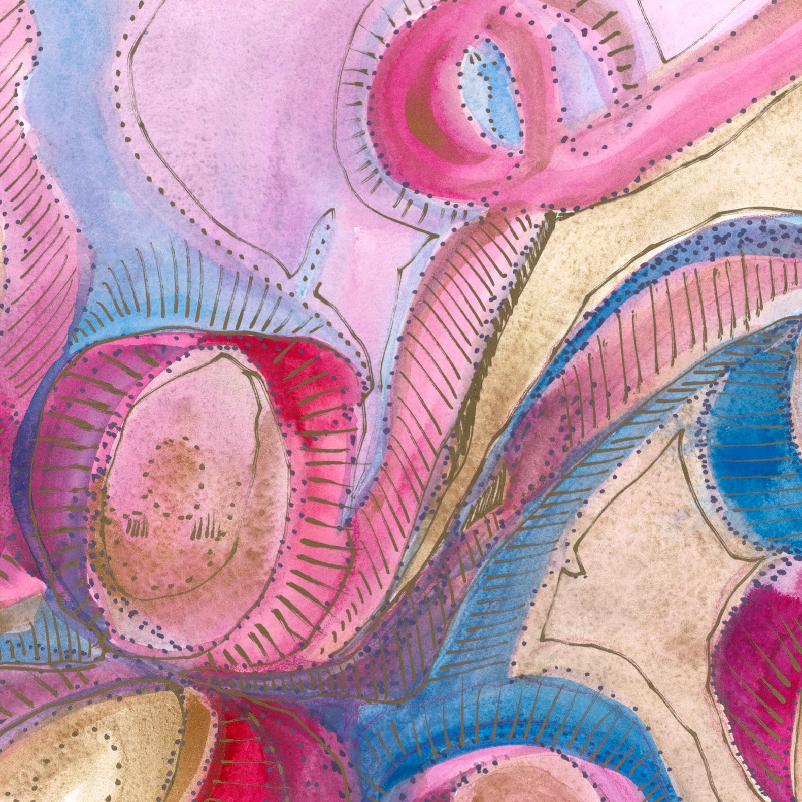 "Belief" 2020  |  Original Painting 18 x 24 inches Watercolor, iridescent and metallic media on smooth Arches paperboard, imported from France. image 5