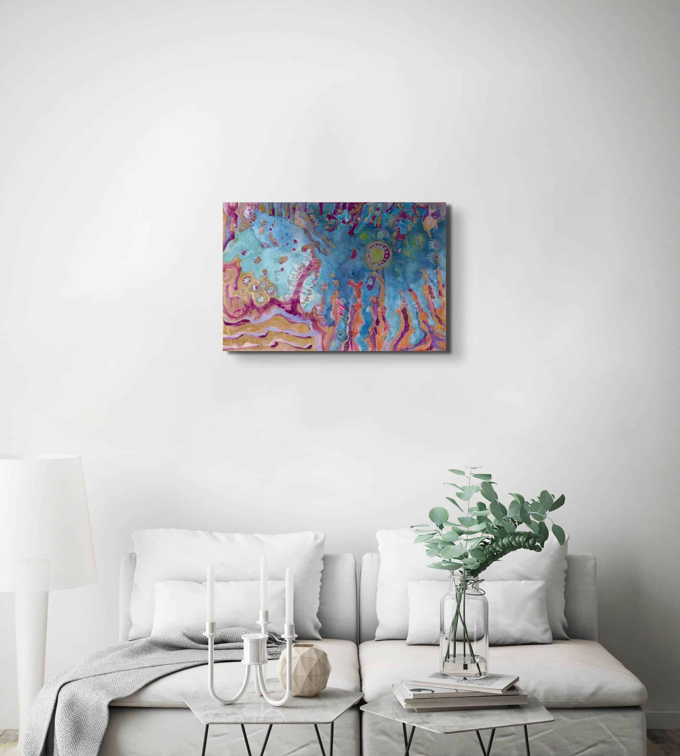 "Tidal Pool" 2020  |  Original Painting 30 x 20 inches Watercolor, Iridescent and Metallic Media on Illustration Board image 2