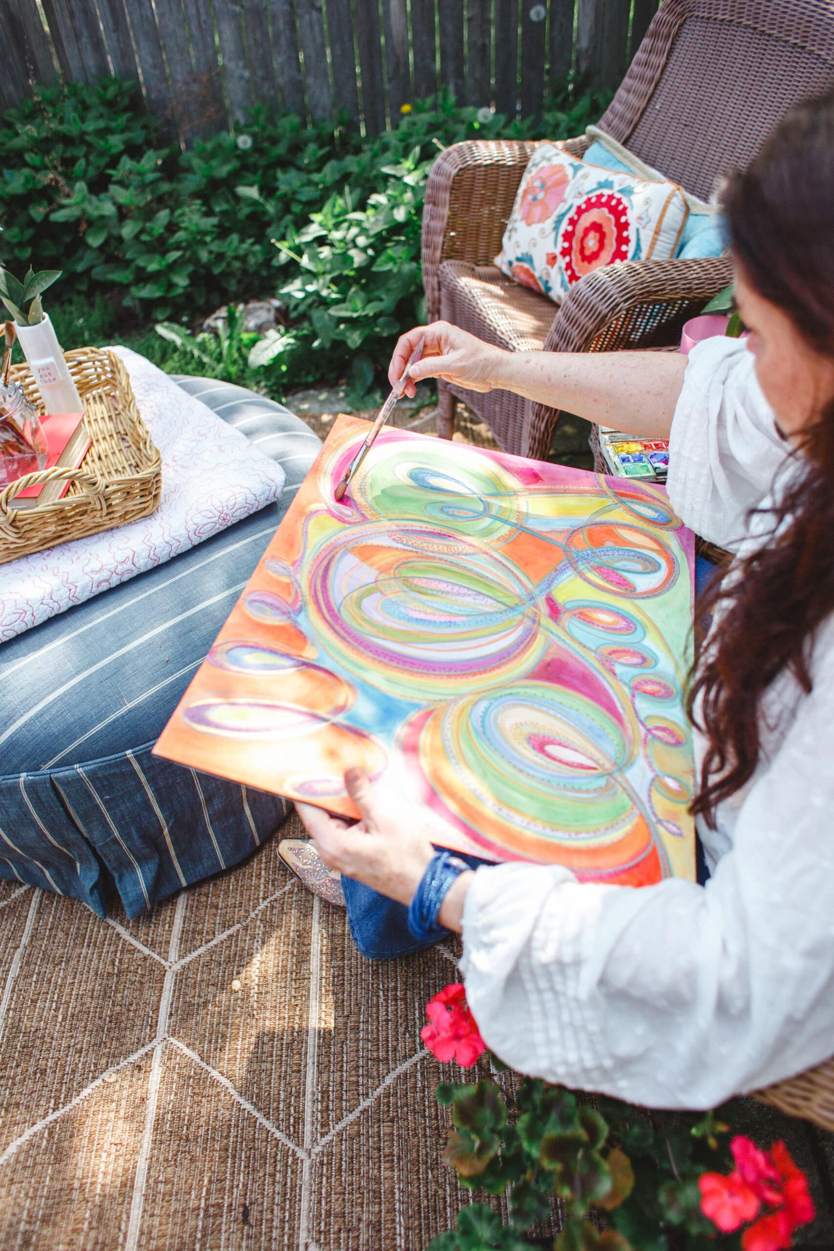 "Oneness" 2020  |  Original Painting 18 x 24 inches Watercolor, iridescent and metallic media on smooth Arches paperboard, imported from France. image 7