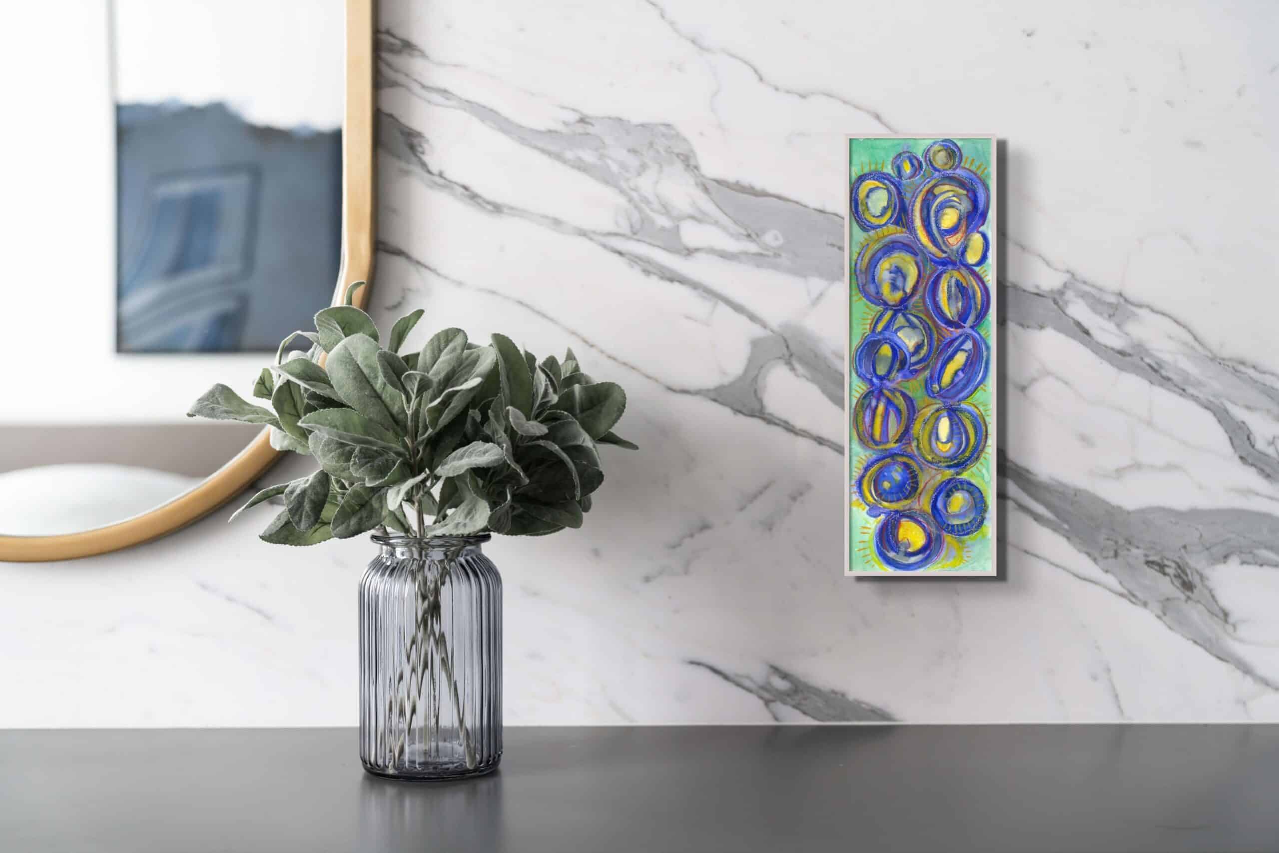 "Rolling Water" 2020  |  Original Painting 18 x 6 Watercolor on Rough Arches Paper image 2