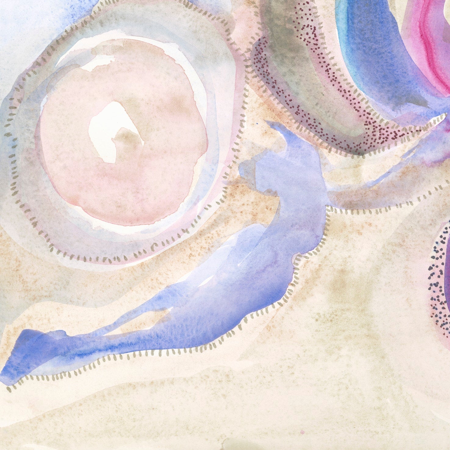 "Love's Expansion" 2020  |  Original Painting 18 x 24 inches Watercolor, iridescent and metallic media on smooth Arches paperboard, imported from France. image 1