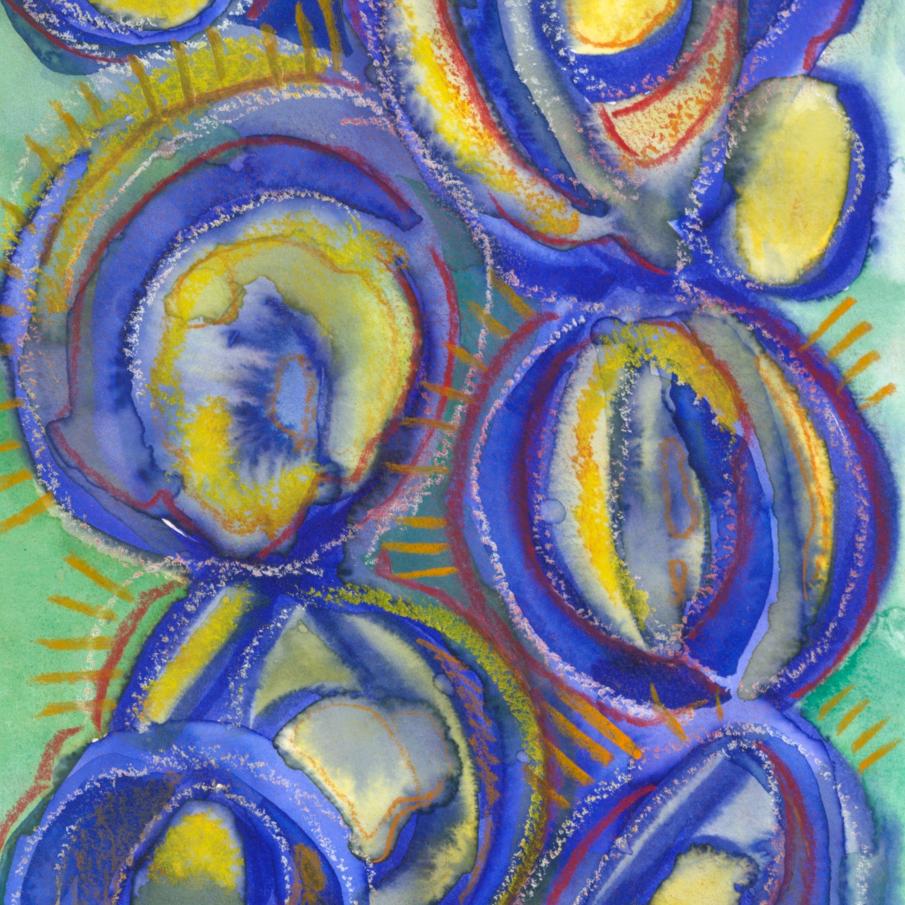 "Rolling Water" 2020  |  Original Painting 18 x 6 Watercolor on Rough Arches Paper image 1