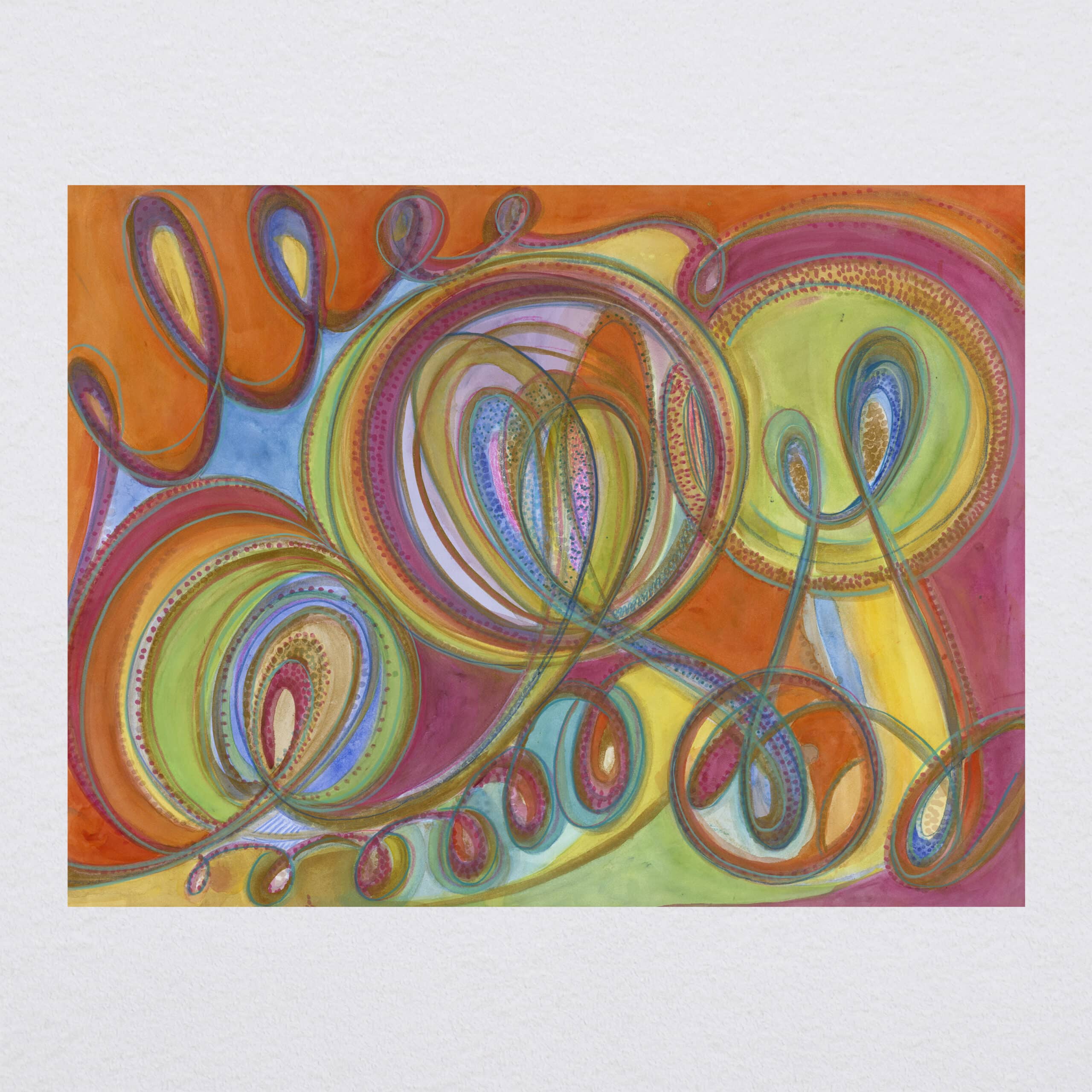 "Oneness" 2020  |  Original Painting 18 x 24 inches Watercolor, iridescent and metallic media on smooth Arches paperboard, imported from France. image 3