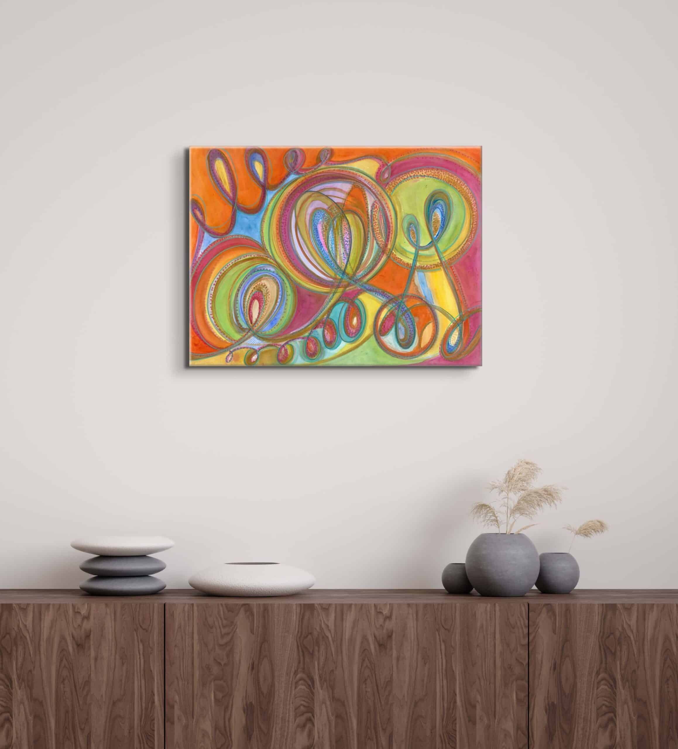 "Oneness" 2020  |  Original Painting 18 x 24 inches Watercolor, iridescent and metallic media on smooth Arches paperboard, imported from France. image 2