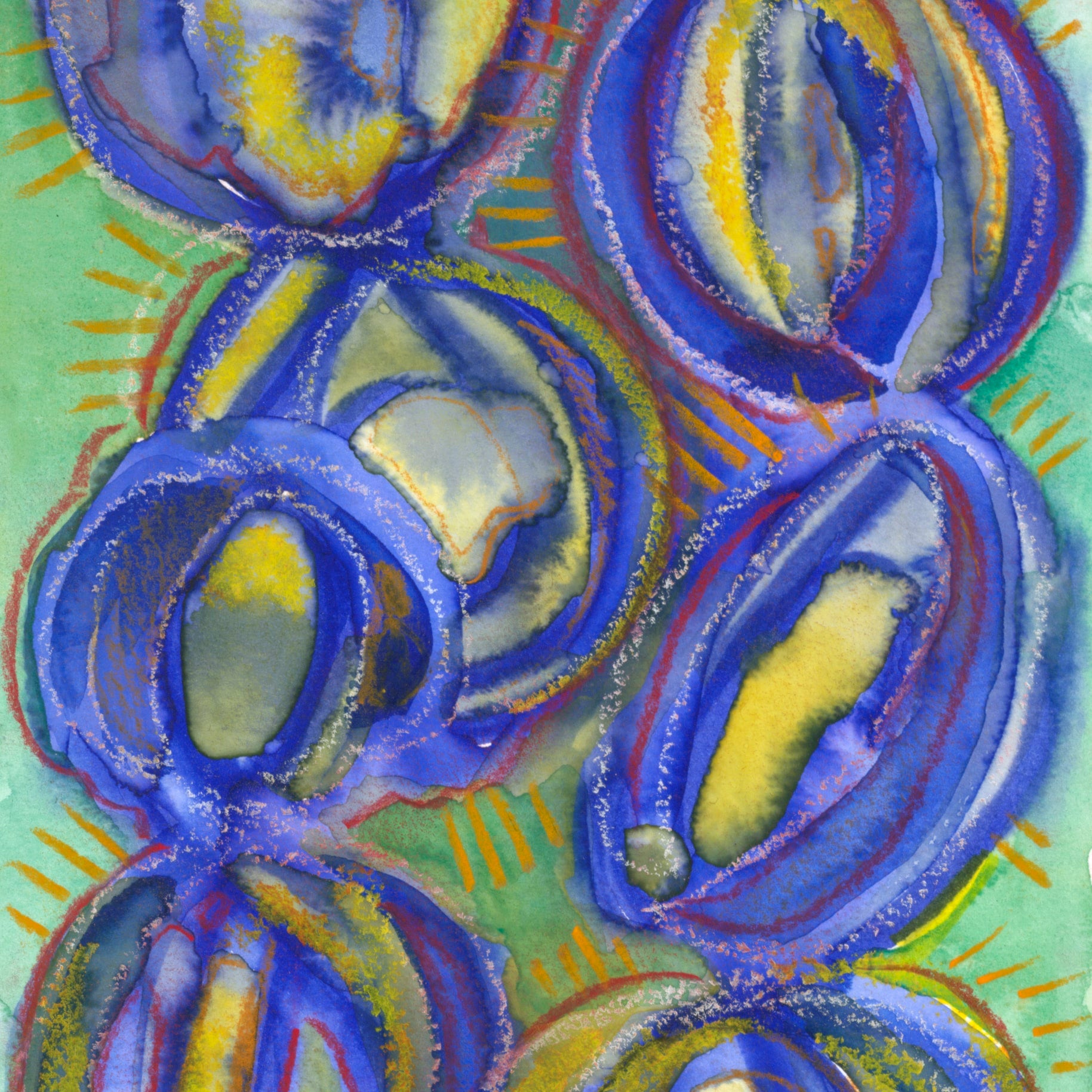 "Rolling Water" 2020  |  Original Painting 18 x 6 Watercolor on Rough Arches Paper image 5