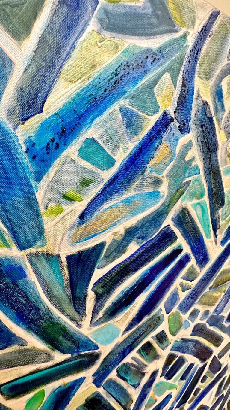 detail of painting love reigns by maureen claffy